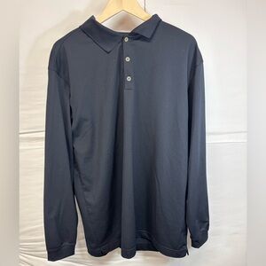 Nike Golf Black Long Sleeve Polo Fit Dry Men Size XL